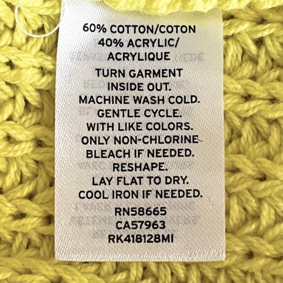 🌺 Abound Nordstrom Ribbed Knit Yellow Crew Neck Dolman Sweater Size S NWT - Picture 8 of 9